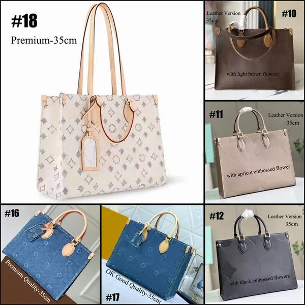 

Premium Leather 35cm/29cm/26cm Fashion Women's Briefcases Shoulder Gifts Women designers weekend Reverse Canvas Tote Bag with Handbag 9A, #17 ok good denim-35cm