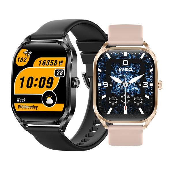 New H35 Smart Men 2.01 inch Curved Screen Bluetooth 5.2 Call Sports Women AI Voice 24H Heart Rate HRV MET Monitor Health Tracker Female Watch