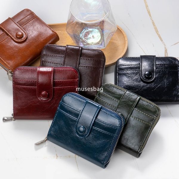 

Fashionable and versatile for both men and women classic and practical multi slot wallet with zipper PU small fragrant casual leather zero wallet slot bag, Brown