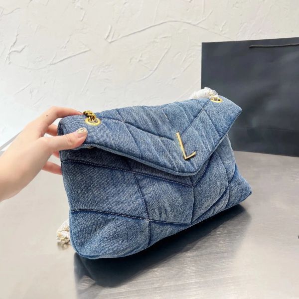 

Women Handbag Shoulder Bags Crossbody Bag With Small Purse Luxury Designer Classic Fashion Denim Canvas Woven Square Pillow Bag Christmas Gifts 24721BF, Grey