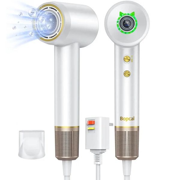 

Negative Ionic 2024 Hair Dryer: High-Speed Blow Dryer with Thermo-Control, White