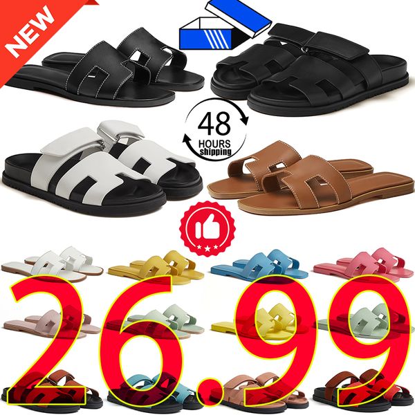 

free shipping designer sandals womens sandal slippers women slides summer luxury Breathable flat leather slipper hotting with box 35-42, Item 11