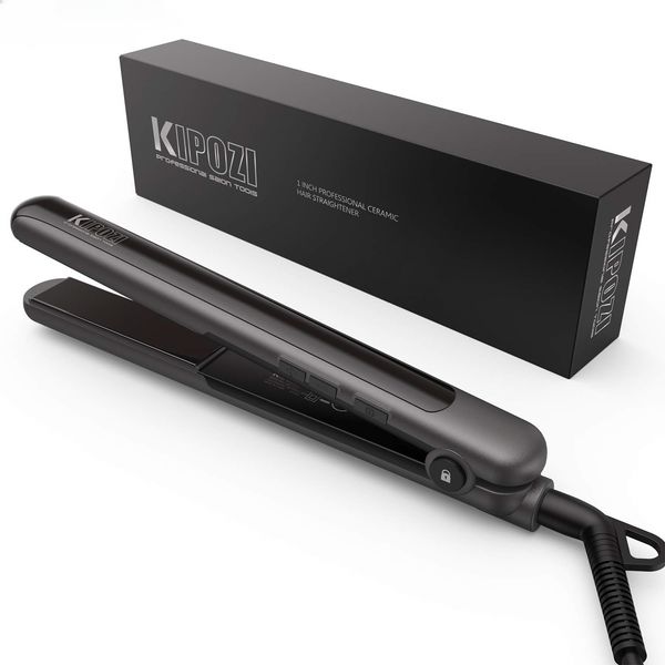 

2024 Professional Flat 2 In 1 Curler Adjustable Temperature Fast Heating Hair Straightener Straightening Iron, Black