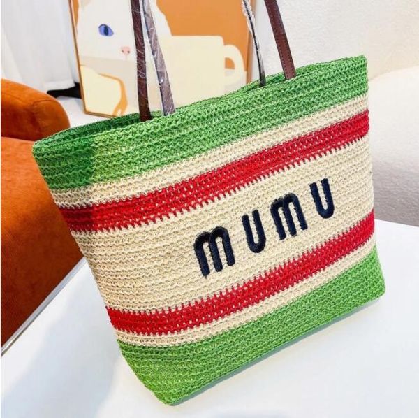 

Dhgate Luxury travel raffias Designer Beach Bag Straw pochette weave shop Shoulder large tote bag Womens handbag duffle crossbody mens clutch summer bags, Blue