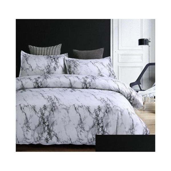 

Bedding Sets Marble Pattern Duvet Er Set 2/3Pcs Bed Twin Double  Quilt en No Sheet And Filg Drop Delivery Home Garden Texti Otcl4, White