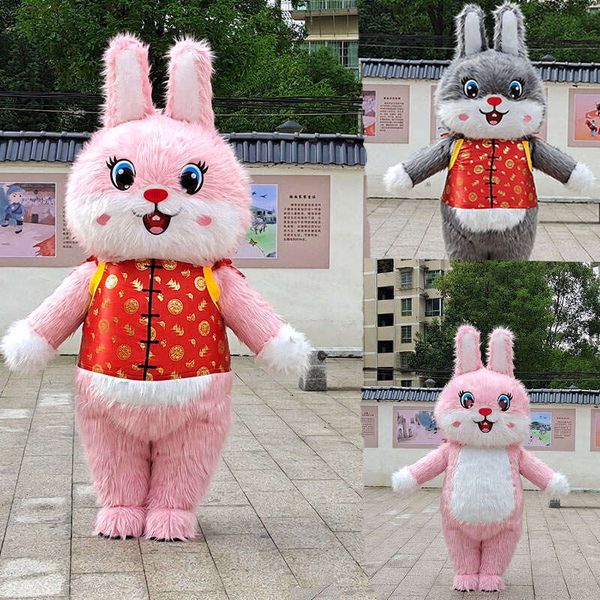 

mascot 2.6M Iatable Mascot Costume alloween Rabbit Blow Up Fursuit Easter Halloween Disfraz Furry Fancy Party New Yea Best quality, Gold