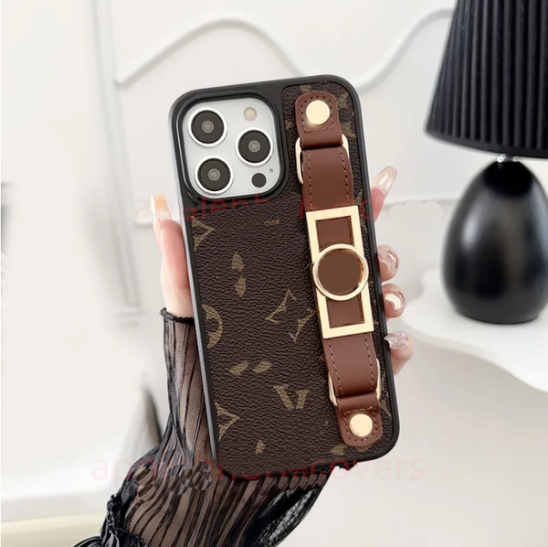 Women Designer Phone Case for iPhone 15 Pro Max Leather, 14 13 Plus 12 11 Pro Case Luxury Clutch Wallet Case Wrist Strap Excellent Grip Shockproof Slim Cover for Men