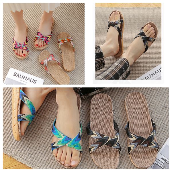 

2024 designer slipper womens fashion embroidered canvas Flat Mules Platform Embroidered Linen High Heel Sandal platform sliders Shoes, Grey