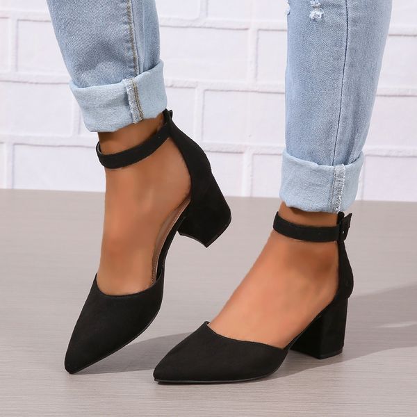 

Trendy Women's Designer Pointed Pumps Featuring Sleek European Aesthetics & Buckles, Beige