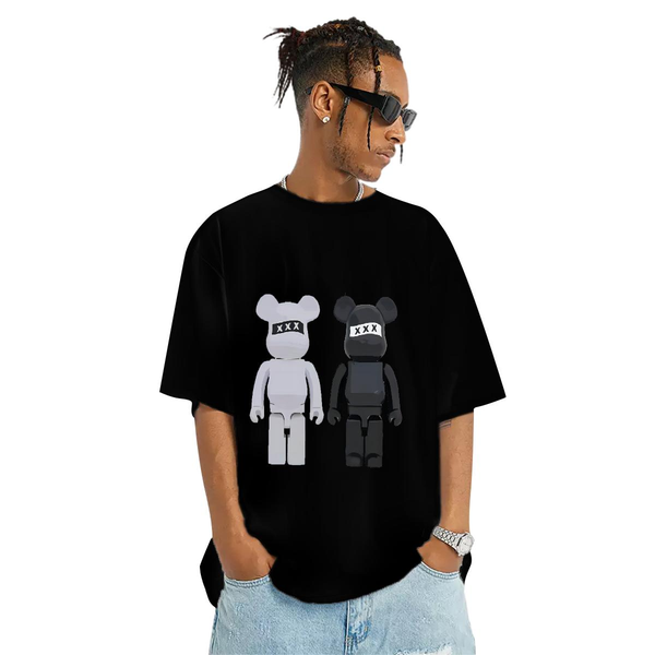 

Designer Fashion T Shirt For Man Skull Hip Hop Street Men Tshirts Breathable Short Sleeve 5A, Black