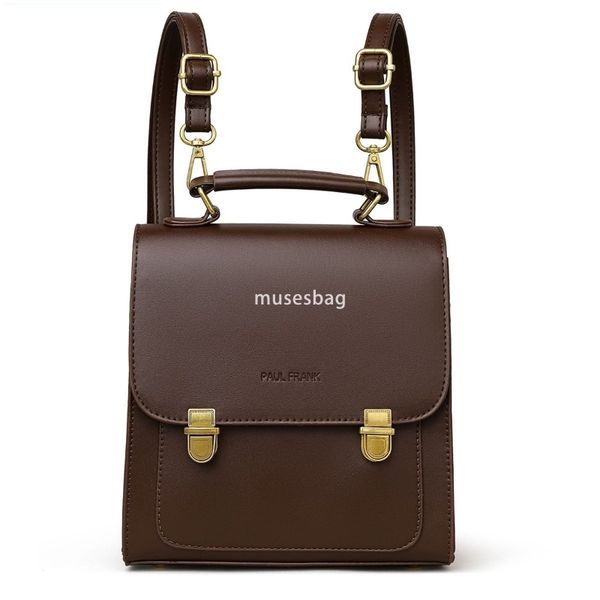 

Designer Women's High end Art Retro Academy Style Backpack Autumn and Winter New Student Practical Multi functional Handheld Crossbody Small Backpack, Coffee