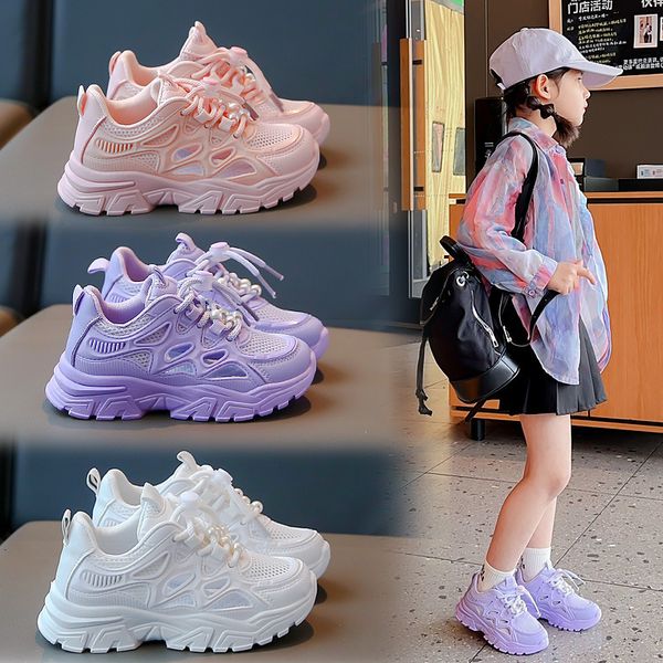 

Breathable Mesh Kids Running Shoes: Lightweight Sports Sneakers for Boys and Girls, Purple