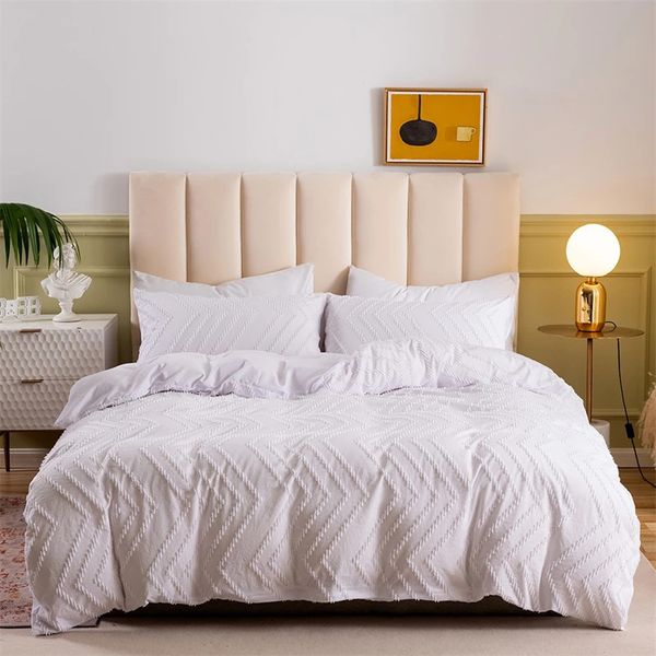 

Queen Bedding - Ripple Cut wers Duvet Cover, Striped Comforter Quilt Set, Gray