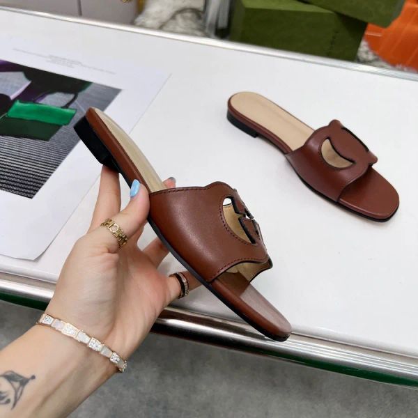 

2024 hot Designer slipper Women Slippers Luxury Sandals Brand Sandals Real Leather Flip Flop Flats Slide Casual Shoes Sneakers Boots by brand 323, Forest green