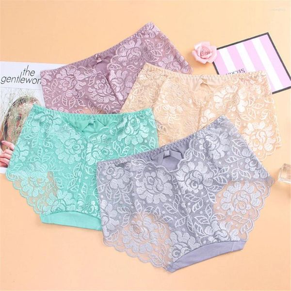 

Women's Panties Female Hip Lift Underpants Breathable Underwear Briefs Mid-Waist Hollow Lingerie Lace, Purple