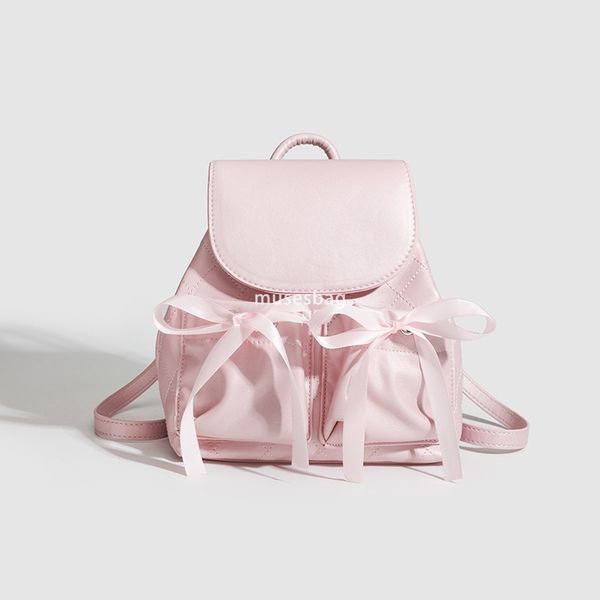 

Designer Women's Advanced New Versatile Backpack Summer Fashion Trendy Ballet Sports Girl Cute Sweet Bow Pocket Practical Casual Backpack, Pink