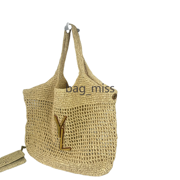 

Luxury Design bag Summer Bag Vacation Fashion Straw Knitting Shoulder Bag Hollow Out Handwoven Handbag Portable Large Handbag Beach Bag Bucket bag bags tote bag, Y4