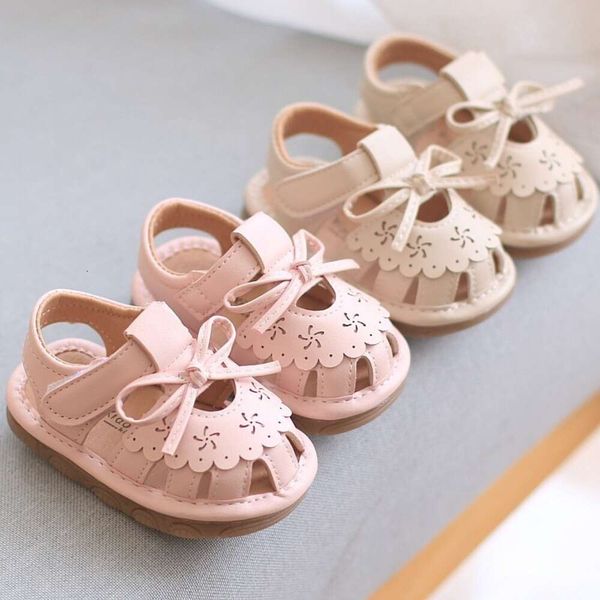 

Toddler Girl's Leather Sandals: Soft Sole Summer Hollow Shoes for 1-3Y, Black