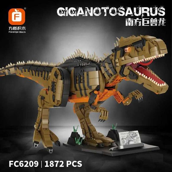 

MOC New Blocks 1872PCS Jurassic Dino World Giganotosaurus Building Kits Bolcks Bricks Dinosaurs Park figures DIY Toys kids giftsL475 saurs, Multicolor