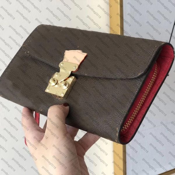 

S-shaped Lock women handbag Flip Famous Brand designer shoulder crossbody bag M58102, #2 pink lining brown flower