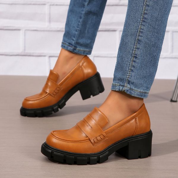 

Autumn and winter shoes, oversized Lefu shoes, European and American designer shoes, women's fashion shoes, single shoes, Black