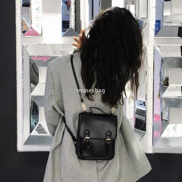 

Japanese women's atmospheric Instagram uniform fashionable small backpack British classic retro small bag casual and simple portable crossbody bag backpack bag, Coffee