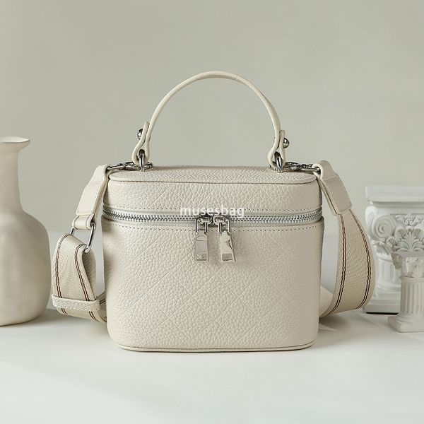 

Unique design of leather bag new Lingge high-capacity top layer cowhide women's bag cross-border portable box bag single shoulder crossbody bag, Black