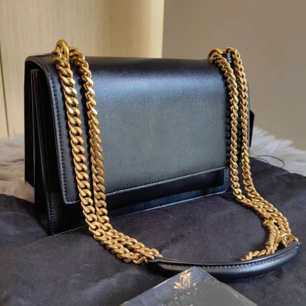 

Luxurious Handbags Shoulder Luxurys Designer Bags metal chain gold silver women Handbag Genuine Leather bag Flip cover diagonal Messenger Crossbody Handbag Purse, Camel