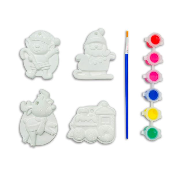 

Christmas games crafts children DIY handmade toys plaster dolls animal snowman dolls painting graffiti painting small pieces coloring series