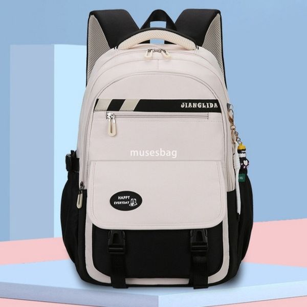 

High quality women's fashionable new style simple and large capacity primary school girls backpack junior high school students backpack trendy ins style backpack, Lilac colour