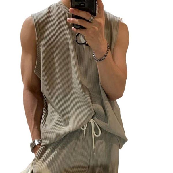 

Tracksuits Mens Set Designer Summer Sportswear Men Long Pants Tank Top Sporting Suit Sleeveless Shirt Fitness Sweatsuit, Grey pant/pc