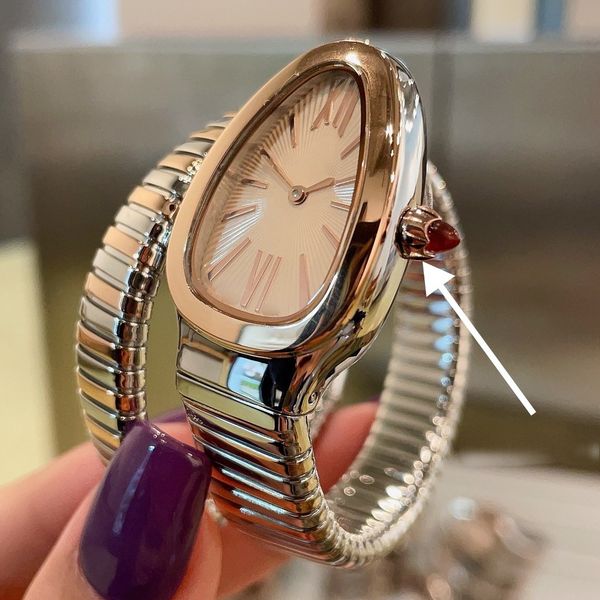 

Rose gold snake watch for women top quality quartz movement Titanium steel gold plated never fades 009-2 666