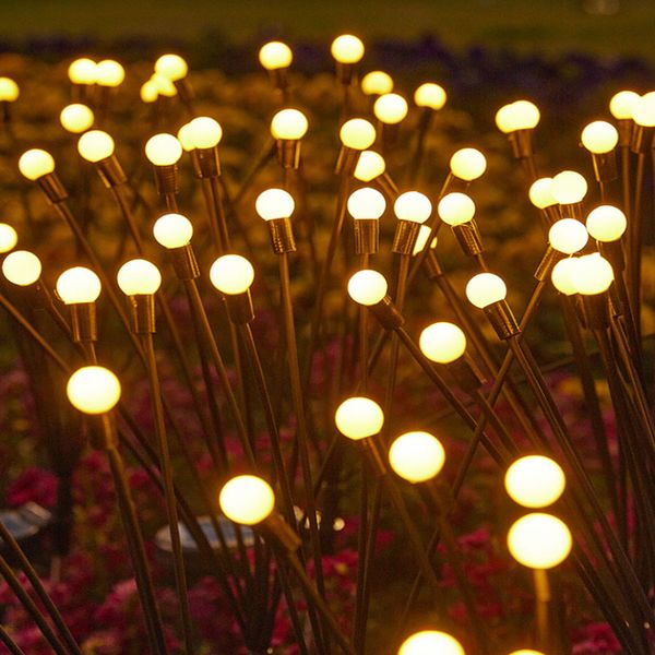 

Solar light string firefly light decorative ground plug light suitable for courtyard garden lawn Christmas landscape decoration warm white