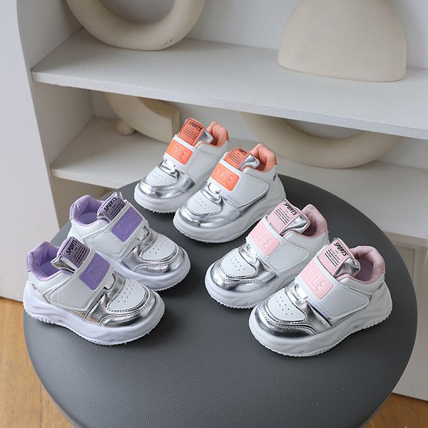 

Kids' Breathable Leather Sports Shoes: Anti-slip, Lightweight, Casual, For Boys & Girls, Gray