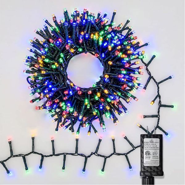 

Decorative Lights LED Christmas Firecracker String Lights 8 Modes Timer Remote Control Plug Flashing Fairy Lights for Christmas Tree Balcony Wedding Party