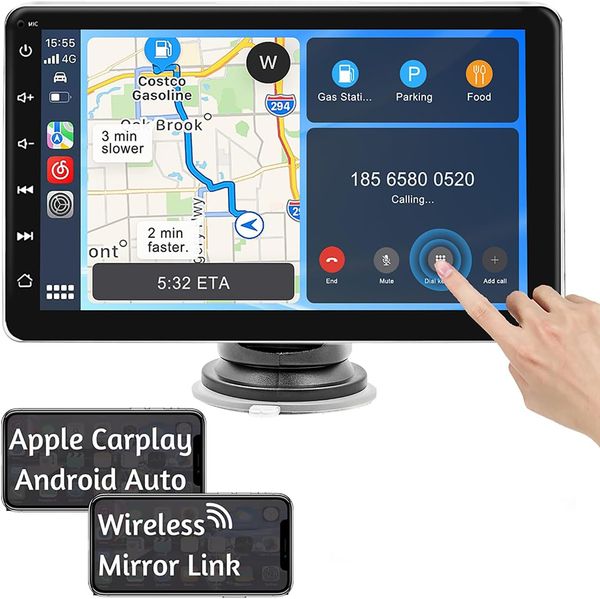 HD 7 inch IPS Touchscreen Car Radio Receiver Wireless Carplay&Android Auto Car Stereo with Backup Camera Mirror Link Bluetooth AUX/USB/TF for Cars Trucks SUVs Pickups