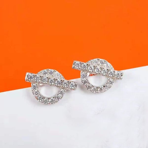 

Designer Jewelry Earrings Classic Fashion Pig Nose Set with Diamond Earrings woman party wedding jewelry Love Gift With Box