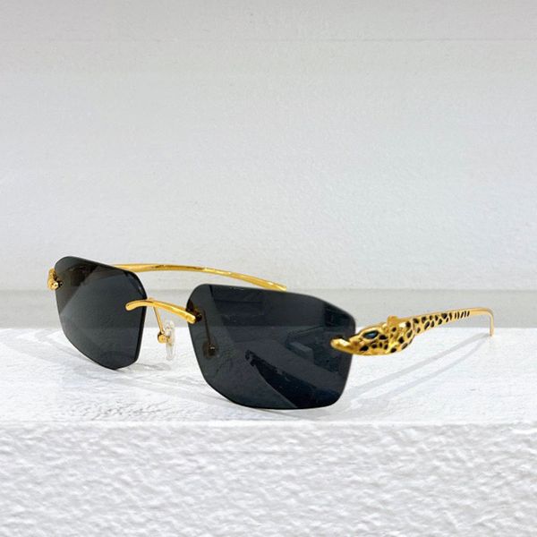 

Metal rimless rectangular sunglasses CT0474 Mens Women Noble atmospheric metal frame sunglasses UV400 protective mirror legs black snake head design