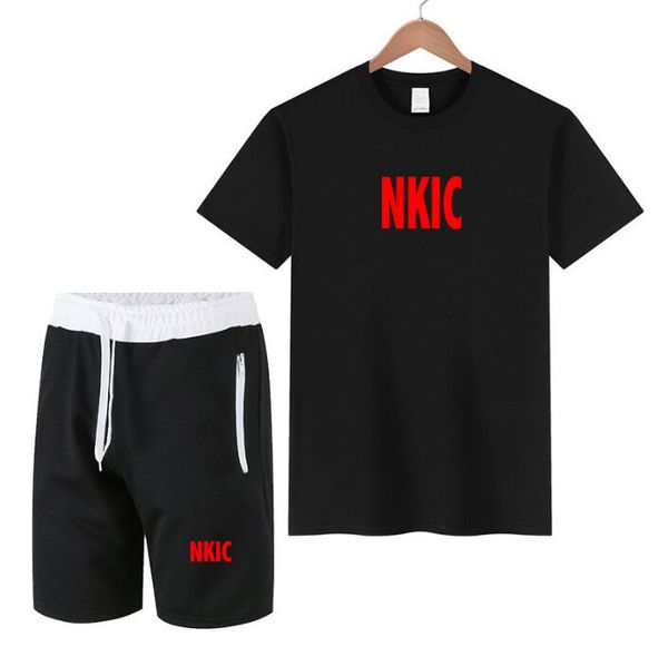 

Men's letter printed Short Sleeve 100% Cotton T-shirt Sportswear Shorts Summer Casual Jogger Suit Men's 2Pcs Brand Tracksuit Sets, Burgundy