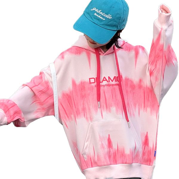 

Children's Casual Hoodie Long Sleeve Red and white gradient Lightweight Pullover Top Loose Sweatshirt with Pockets