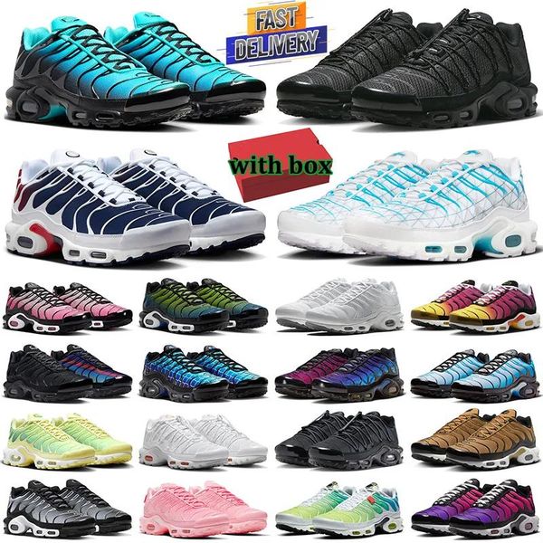 

tn running shoes for men women tns terrascape designer sneakers triple black white grey University Blue Yellow to pink mens womens outdoor sports trainers, Indigo