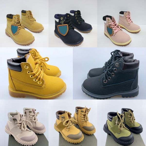 

Designer Leather Kids Boots, Winter Sneaker Boots for Boys and Girls, Red