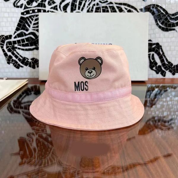 

Designer Kids Hats Baby Girl Bucket Hat Boys Sunhat Summer Sunscreen Caps Casual Fashion Cap White Red Single-sided Sunhat Children Beanies, Pink