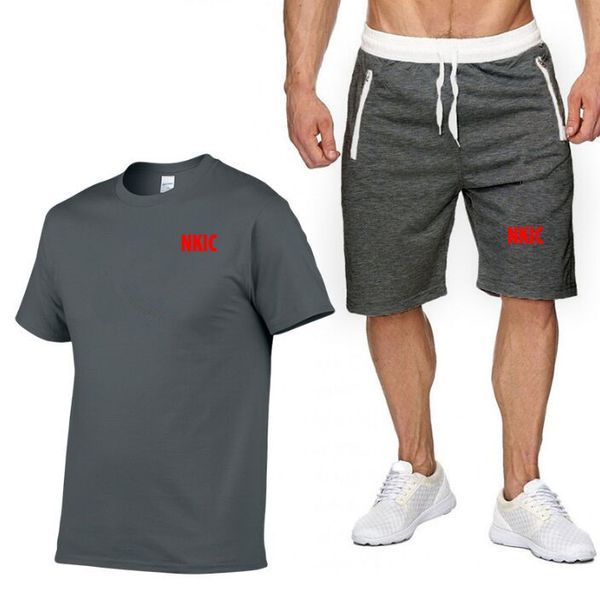 

Summer Men's Set Cotton Sportswear Men's Short sleeved Gray T-shirt Sports Shorts Set Men's Casual Men's Brand Clothing Men's Jogging, Burgundy