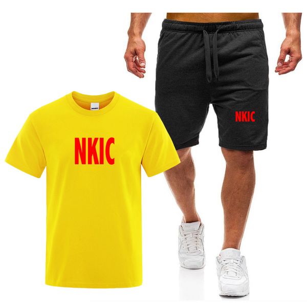 

Men's Two Piece Set Casual T-Shirt And Shorts Set Mens Sports Suit Fashion Short Sleeve Tracksuit Men Suits, Blue1