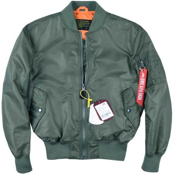 

Jackets New alpha martin Spring Classic MA1 bomber pilot mens waterproof baseball Air Force military tactical shoulder strap jacket asian size s-3xl, Army green