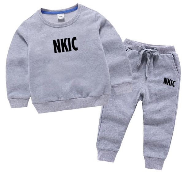 

Kids Autumn Spring Casual Brand Tracksuits Boys Girls Outfits 2pcs Pullover 100% Cotton Gray Hoodie Pants Suits Children Clothes Sets 2-13 Years, Red 1