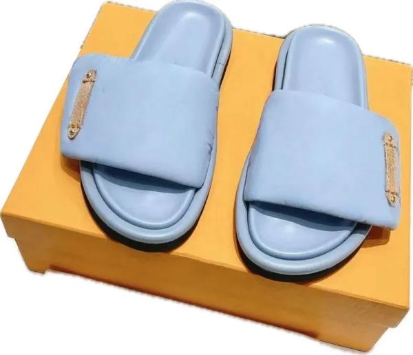 

Designer Sandal Womens Sipper House Fur Fluffy Sippers Indoors room Slipper Slides luxury Slider Lady Flat Mule Pool Sandel home EUR 35-45, Vivid blue