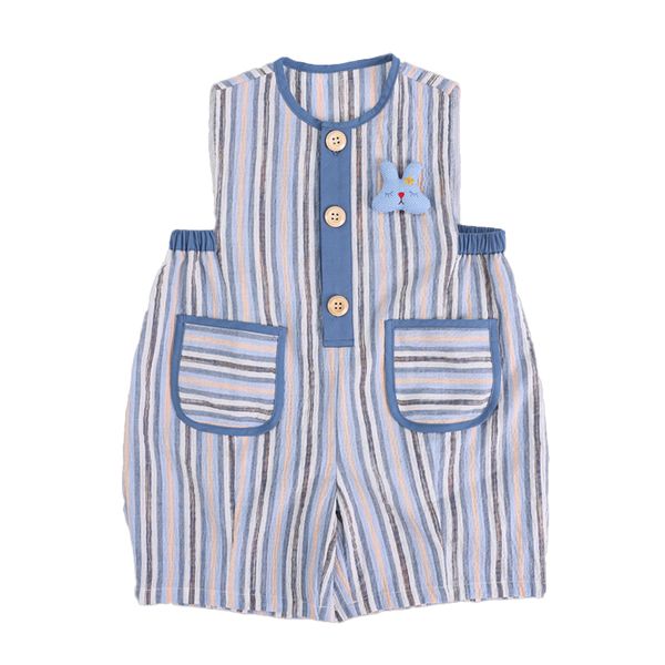 

2024 summer new product niche boys and girls Korean version shoulder strap pants fisherman pants integrated casual wear, Multi