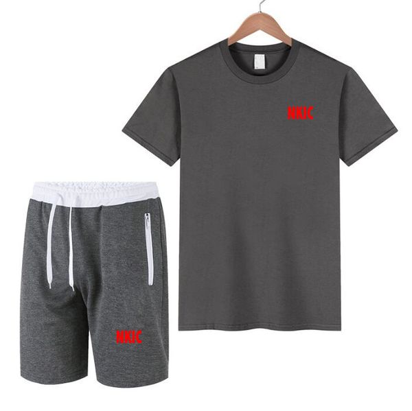 

Summer New High Quality Fashion Running Wear Casual Sports Pant Men's Casual Plus Size Short Sleeved T-shirt Set Two Pieces, Pink1